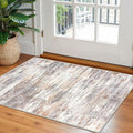 KOZYFLY Modern Abstract Small Area Rugs 2x3, Washable Kitchen Rug Non-Slip Soft Small Bathroom Rug, Multi Grey Striped Entryway Rugs Print Faux Wool Doormat for Bedside Entrance Bedroom Sink