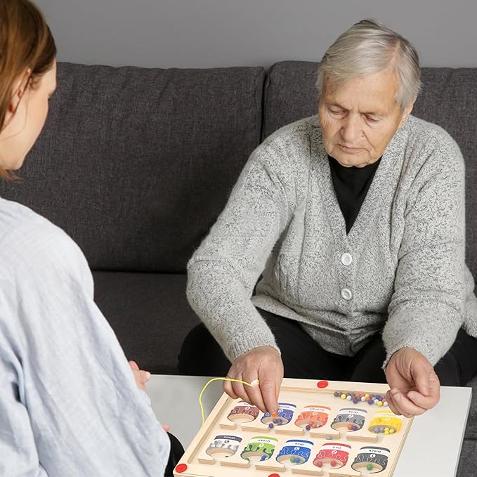 Memory Games for Seniors with Dementia, Dementia Products for Elderly, Magnetic Color & Number Alzheimers Toy for Parkinson Patients, Easy Sorting Activity Matching Cognitive Board Gadget Gift