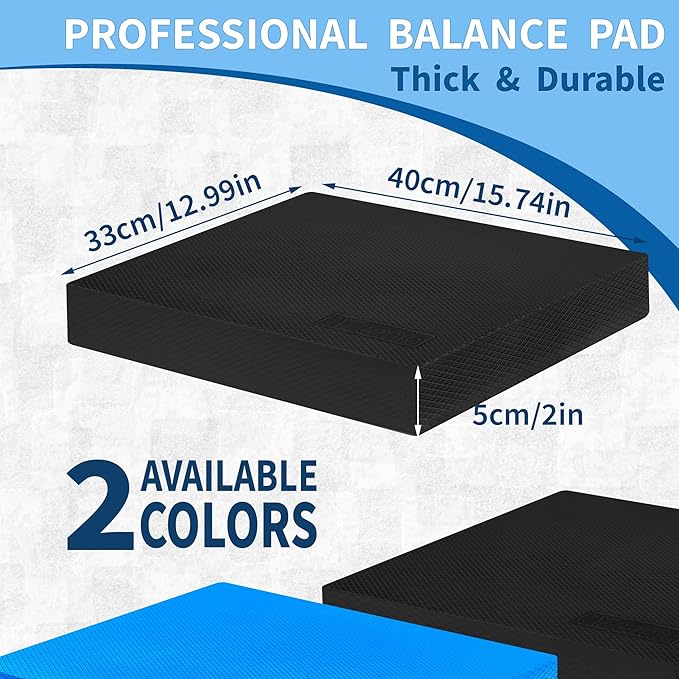 Professional Foam Balance Pad, Large Balance Pads for Physical Therapy, Foam Balance Board for Rehabilitation Stability Workout Knee and Ankle Exercise Strength Training