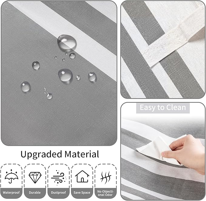 2 Pack Laundry Baskets 100L Extra Large, Waterproof Freestanding Collapsible Laundry Hamper with Reinforced Handles, Grey Clothes Hamper for Dorm, Bathroom, Bedroom, Laundry Room