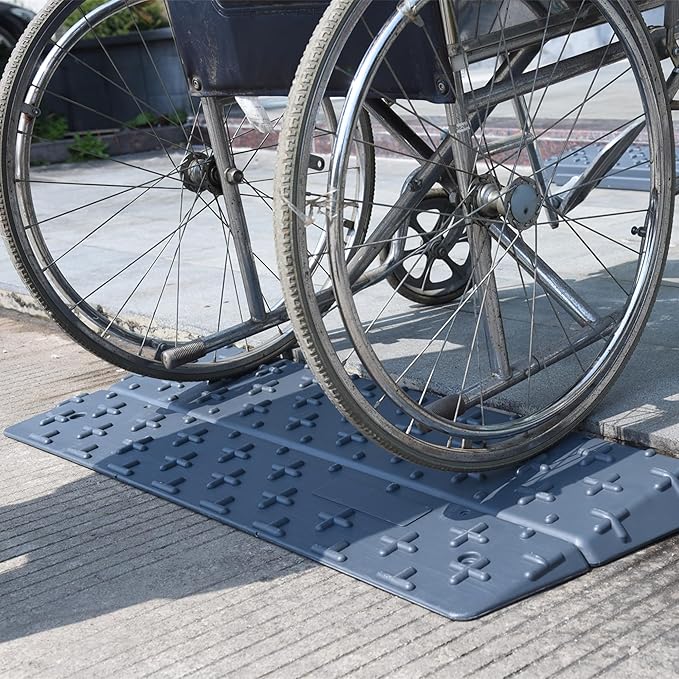 OrangeStar Portable Wheelchair Ramp, 1"/2"/3"/4" Rise Extensible Threshold Ramp for Wheelchair, Scooter, Home Steps, Stairs, Entry, Doorways