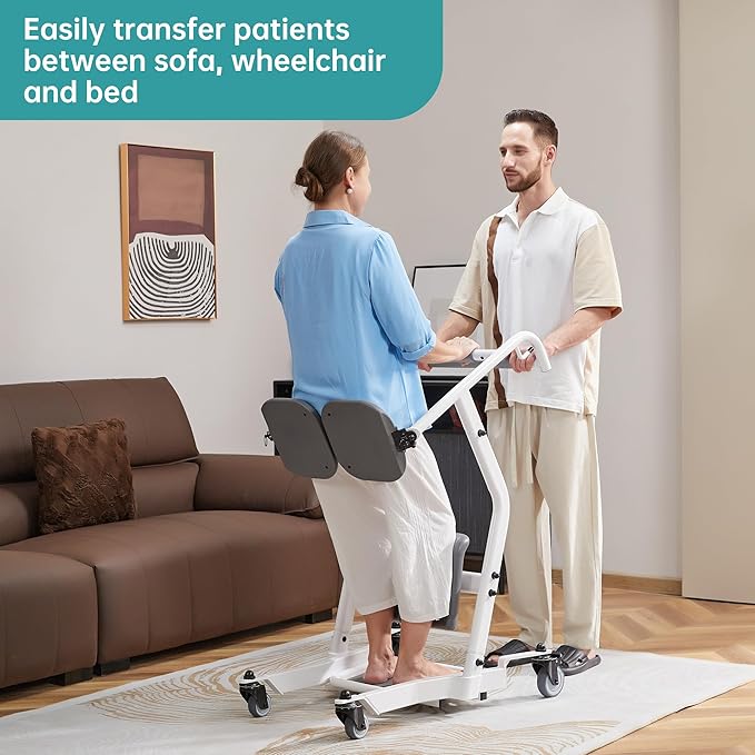 ELENKER Stand Assist Lift - Sit to Stand Lift Patient Transport Unit for Elderly - Patient Lift for Home Care Use- 400 Pound Weight Capacity. Widest Size is 25 inches