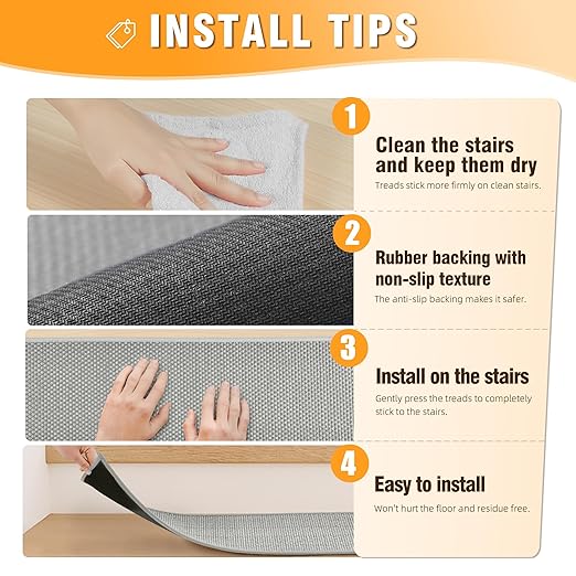 Comfortable Stair Landing Carpet Non Slip Breathable Chenille Rug for Wooden Steps Rubber Backing Landing Mat Covers Indoor Absorbent with Rubber Backing 30"X30" Grey