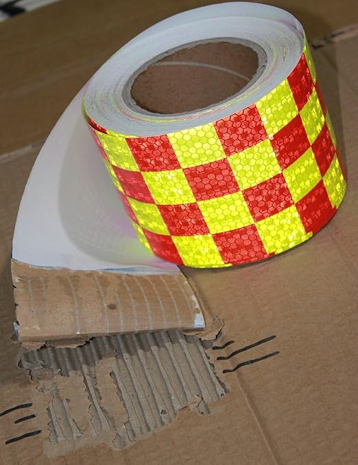 Reflective Tape 4 inch X 66 feet X 10 Rolls, Outdoor Waterproof Hazard Conspicuity Safety Warning Industrial Marking Tape
