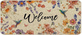 Wildflower Welcome Doormat 17"x36", Flower Spring Door Mat Indoor Entrance, Indoor Front Door mat, Non Slip Outdoor Entrance Mats, Low Profile Design Patio Porch Entryway Mats
