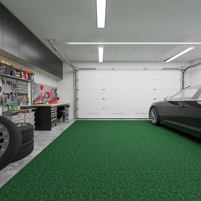 Ottomanson 6'6" x 17' Hallway Runner with Scraper Pile - Extra Durable Non-Slip Rug Mat for Indoor & Outdoor Use - Ideal for Kitchen, Entryway & Garage - High-Traffic Carpet, Green