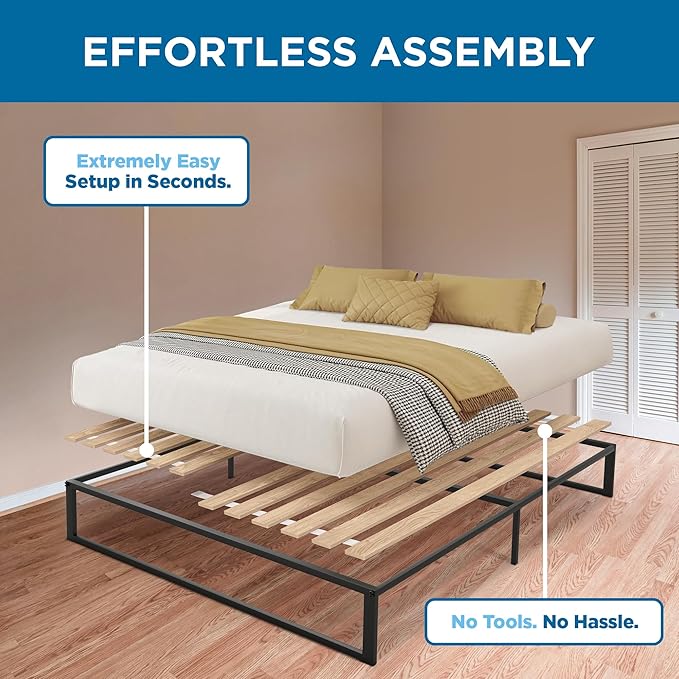 Meliusly SlatSure King Size Bunkie Board – Heavy Duty Vertical Bed Slats & Foldable Wooden Support Board for Sagging Mattress or Platform Bed Frame, Box Spring Alternative and Replacement