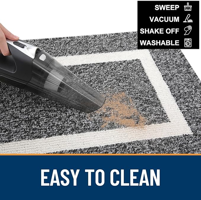 OLANLY Indoor Door Mat, 32x20, Non-Slip Absorbent Resist Dirt Entrance Mat, Washable Low-Profile Inside Entry Doormats for Entryway, Black