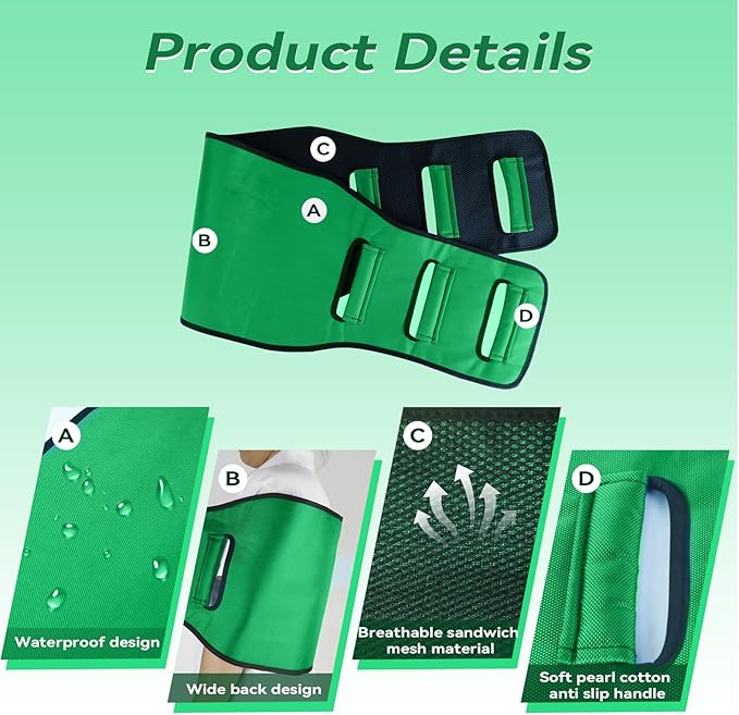 Transfer Sling Gait Belts, Padded Assist Transfer Belts, Heavy Duty Patient Lift Belt, Lifting Aid and Mobility Standing for Disabled, Injured, Seniors - Safely Move from Wheelchair and Bed