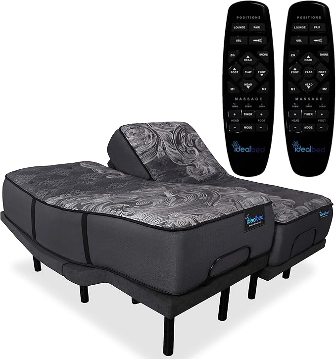 iDealBed iQ5 Luxury Hybrid Mattress and Adjustable Bed Sleep System, Pressure Relief Sleep, Zero Gravity, Anti-Snore, Custom Comfort Positions (Split King, Luxury Firm (Medium Firm) + 4i Custom)