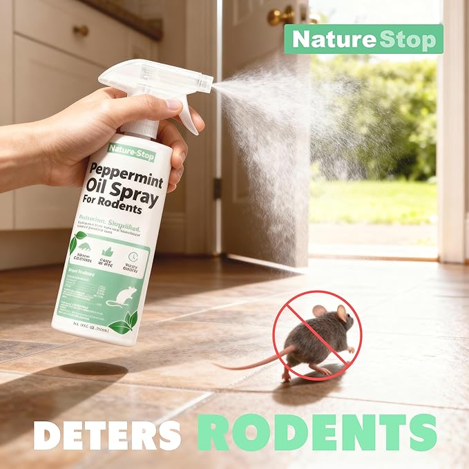 Peppermint Oil Spray for Rodents, Repellent for Indoor & Outdoor Use, 16 oz (475mL)