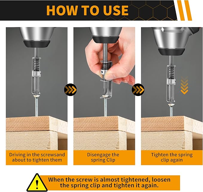 Spring Loaded Screw Holder Bit, 4 PCS Anti-drop Screwdriver Bit Holder for Mechanics, Electricians, DIY Repair, Retaining Tool for Grip Screws in Overhead or One Handed Positions (Phillips+Torx)