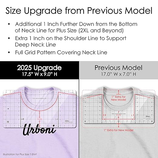 (5 Sizes) Tshirt Ruler Guide for Vinyl Alignment – T Shirt Measurement Tool, Center Placement Guide for Heat Press, Shirt Ruler, Left Chest Logo, DTF, HTV, Sublimation, Shirt Alignment Tool