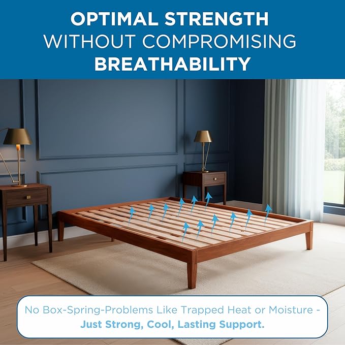 Meliusly SlatSure Queen Size Bunkie Board – Heavy Duty Vertical Bed Slats & Foldable Wooden Support Board for Sagging Mattress or Platform Bed Frame, Box Spring Alternative and Replacement