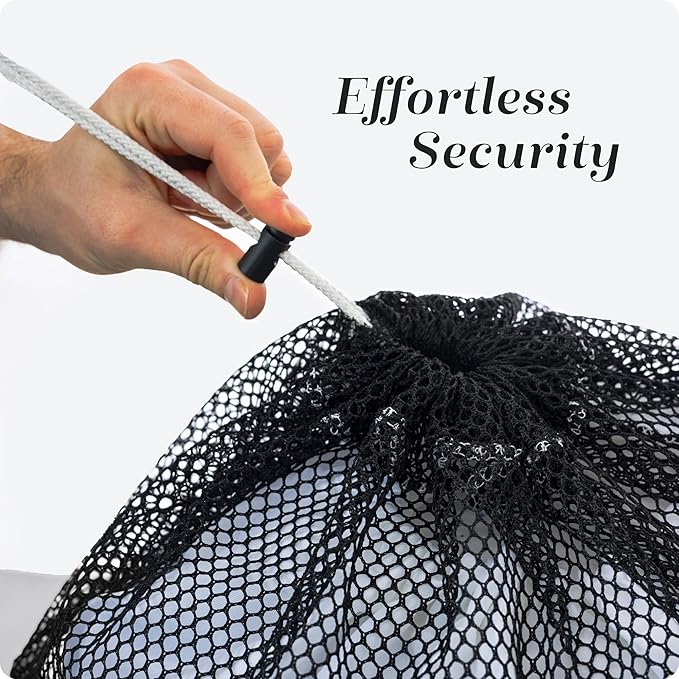Handy Laundry Mesh XL Laundry Bag - Durable, Machine Washable with Secure Drawstring Closure - Perfect for College Dorms, Laundromats, Apartments (Black, Large 24" x 36")