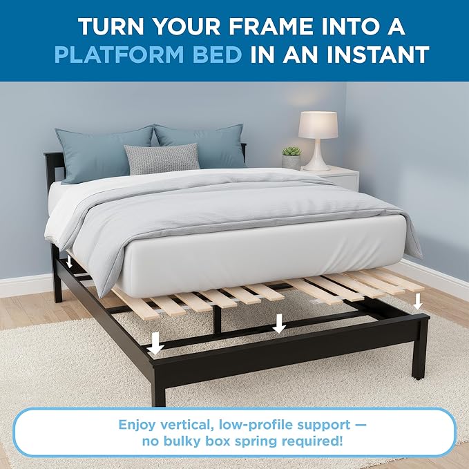 Meliusly SlatSure Twin Size Bunkie Board – Heavy Duty Vertical Bed Slats & Foldable Wooden Support Board for Sagging Mattress or Platform Bed Frame, Box Spring Alternative and Replacement