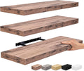 Sorbus Floating Shelves for Wall - 24" Bathroom Shelves, Wall Decor for Bedroom, Kitchen, Living Room, Home Decor & Book Storage - Mounted Floating Shelf with Invisible Brackets (Mahogany, 3 Pack)