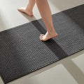 Bathroom Runner Rugs, Long Bath Mat Runner Washable Thin Quick Dry Low Pile Bathroom Runner Rugs Non Slip, Dark Grey 16"x60"