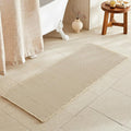 Pale Beige Long Bathroom Rug, Waffle Runner Rug Bathroom Non Slip Washable Super Absorbent Quick Dry Boho Farmhouse Bath Mat, 60''x24'' Pale Beige