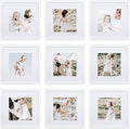 Sheffield Home 9 Piece Gallery Wall Frame Set, 12x12 Inch, White
