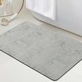Ultra Thin Bath Mat, Upgrade Backing Non Slip Thin Bath Mats Fit Under Door, Quick Dry Ultra Absorbent Bathroom Rugs, Machine Washable Bath Rugs for Bathroom, Bathtub, Light Gray/Checkered/24"x17"