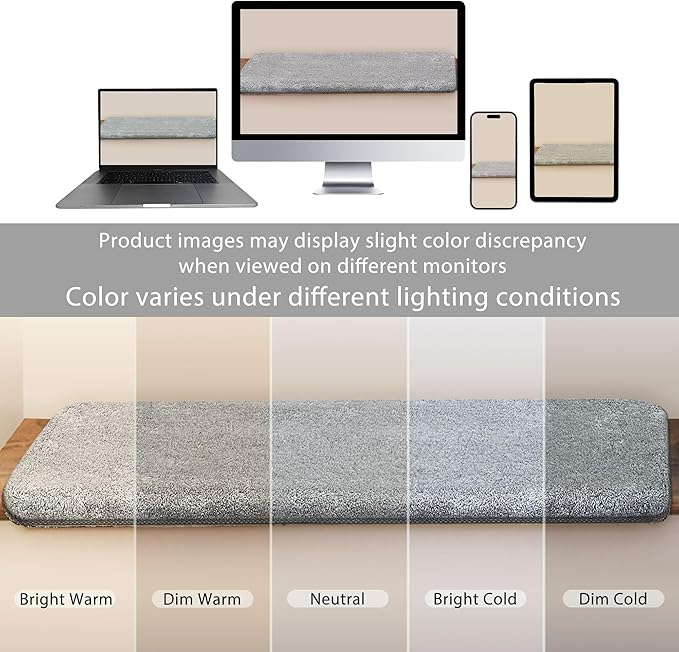 PURE ERA Carpet Stair Treads Ultra Plush 9.5" X 30"Soft Bullnose Indoor Stair Protectors Pet-Friendly Non-Slip Skid Resistant Tape Free Washable Reusable(7 Pieces,Gray)