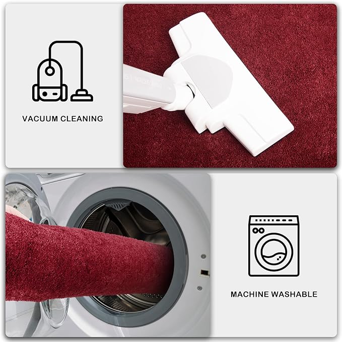 PURRUGS Dirt Trapping Door Mat 34" x 59", Non-Slip Machine Washable Entry Rug, Shoe Scraper, Dog Doormat, Super Absorbent Welcome Mat for Front & Back Door, Muddy Shoes & Paws, Burgundy Red