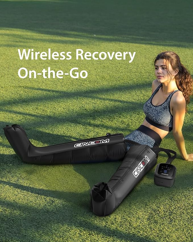 CINCOM Leg Massager Recovery System, Cordless Air Compression Boots for Circulation, Pro Sequential Compression Device for Athlete Fast Recovery