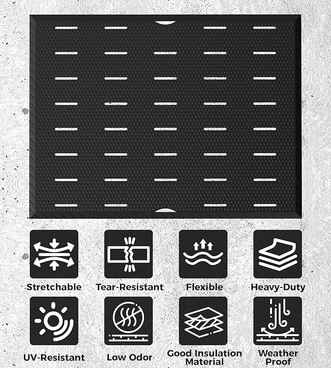 jxgzyy Commercial Rubber Mats for Floor 47.24'' x 35.43'', Heavy Duty Rubber Mats for Outside,Non-Slip Waterproof Restaurant & Bar Rubber Matt for Garage, Patio, Entrance, Anti-Fatigue
