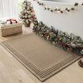 RESARE Waffle Bath Mat for Bathroom, Super Absorbent Bathroom Rugs Non Slip Machine Washable, Ultra Soft Quick Dry Boho Bath Rugs with Tassels for Floor, Upgraded Bordered Design, 18"x30" Brown