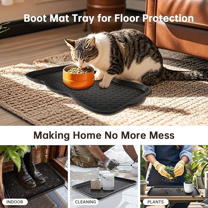 Boot Tray for Entryway, 9 Pack Waterproof Shoe Trays for Indoor Outdoor Use 20"x15" Durable Shoe Mat with Raised Edge, Non-Slip Tray for Boots, Pets, Garden & Muddy Shoes
