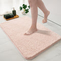 MIULEE Pink Bathroom Rug - Cute Absorbent Bath Mat Made of Thick Fluffy Microsiber for Bathroom Floor, Tub or Entryway, Non Slip Rubber Backside for Extra Safety, Machine Washable - Blush, 20''x30''