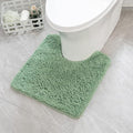 MIULEE Microfiber Toilet Bath Mat U-Shaped Contour Shaggy Rugs Non Slip Extra Thick Soft Absorbent Water for Bathroom Commode Machine Washable(20x20 Inch, Sage Green)