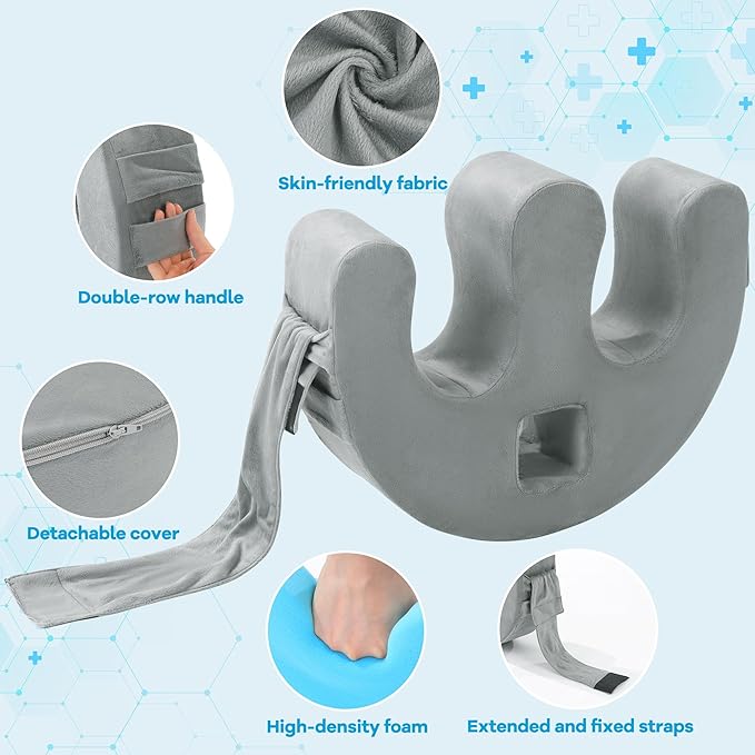 ROYALAY Bedridden Patient Turning Device for Elderly with Fixing Strap, Bedsore Pressure Relief Pillow, Bed Ridden Patient Supplies, Grey