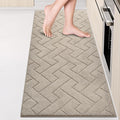 Machine Washable Kitchen Rugs 24" x 70", Non-Slip Kitchen Runner Rugs Mats for Floor, Absorbent Comfort Standing Mats for Kitchen, Sink, Laundry and Hallway, Rolled Packaging, Taupe