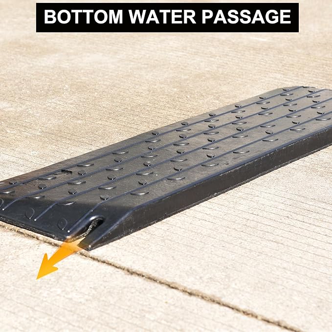 OrangeStar Rubber Threshold Ramp for Doorways, 1.5" Rise Non-Slip Wheelchair Ramp, 33000lbs Load Capacity, Rubber Curb Ramp for Wheelchair, Scooter(2 Packs)