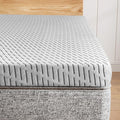 Bamboo Mattress Topper King Size 4 Inch, Cooling Gel & Bamboo Charcoal Memory Foam Mattress Topper for Back Pain Relief, Firm Dual-Layer Foam Bed Pad with Removable Cover