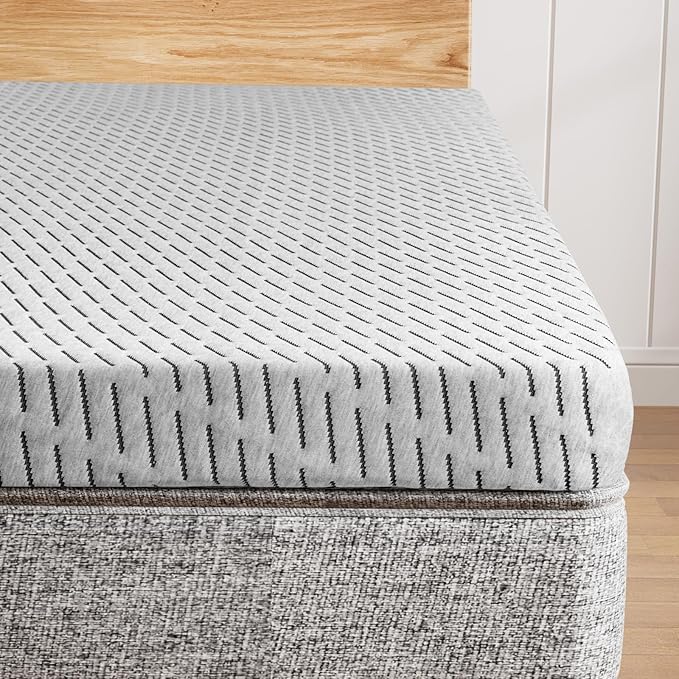 Bamboo Mattress Topper Twin XL Size 3 Inch, Cooling Gel & Bamboo Charcoal Memory Foam Mattress Topper for Back Pain Relief, Firm Dual-Layer Foam Bed Pad with Removable Cover College Dorm