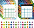 REGELETO 100 Pack Incentive Reward Chart for Students, 2 Designs Incentive Behavior Chart with 2400 Star Stickers Students Chore Sticker Chart at Home