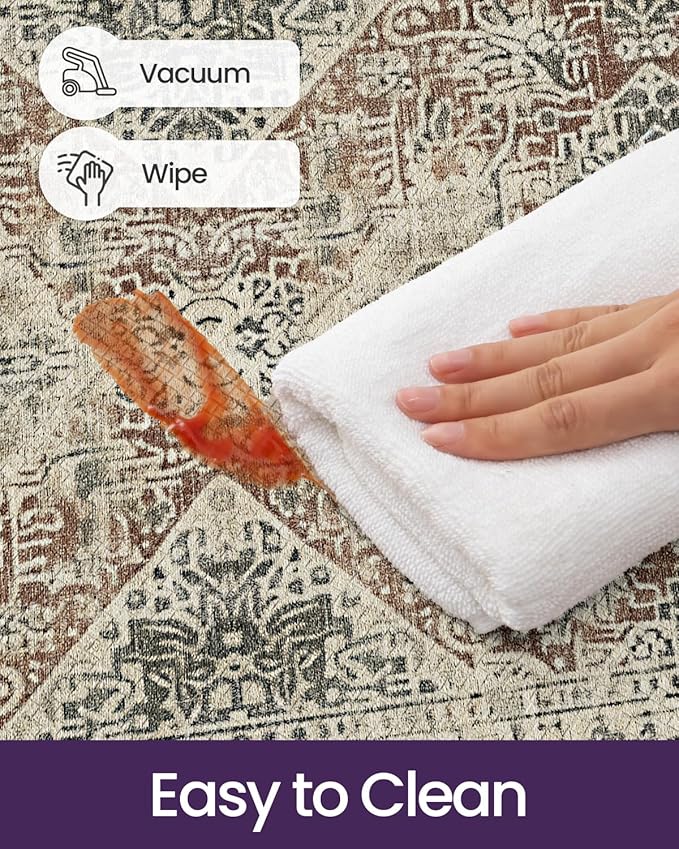 DEXI Kitchen Mats for Floor Cushioned, 23x35+23x59 Extra Large Runner Rug Non Slip, Waterproof Soft Comfort Standing Padded Anti Fatigue Decorative Set of 2, Cream Red