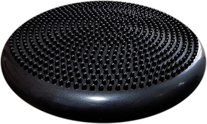 AppleRound Inflated Wobble Cushion with Hand Pump, Air Stability Board (Extra Thick), Core Balance Disc for Adults, Sensory Wiggle Seat for Kids, Flexible Seating for All Age, 13.5in / 34cm Diameter