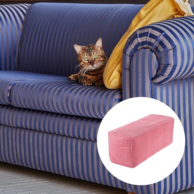 uxcell 2pcs Stretch Armrest Covers for Chairs/Sofas, Couch Arm Covers with Twist Pin, Furniture Protector Slipcovers Pink