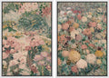 MUDECOR Framed Canvas Print Wall Art Impressionist Floral Garden Vintage Botanical Illustrations Modern Art Decorative Bohemian Colorful Chic for Living Room, Bedroom, Office - 16"x24"x2 White