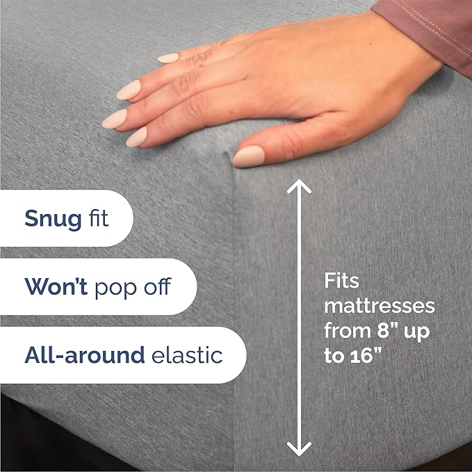 Queen 6 Piece Sheet Set - Cooling & Breathable Bed Sheets - Hotel Luxury Bed Sheets for Women, Men, Kids & Teens - Deep Pocket Bedding w/Easy Fit - Soft & Wrinkle Free - Queen Heathered Grey Sheets