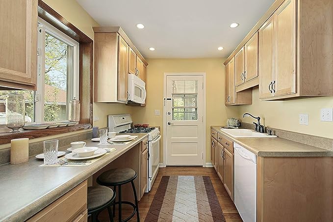 Custom Size Hallway Runner Rug Brown-Beige Color 31 inch Wide Select Your Length Non-Slip (Skid Resistance) Rubber Backing 14 feet x 31 inch