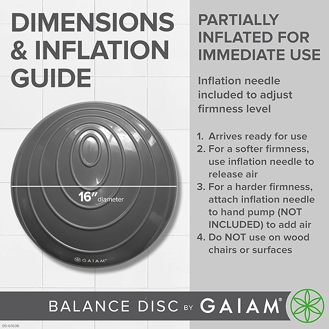 Gaiam Balance Disc Wobble Cushion Stability Core Trainer for Home or Office Desk Chair & Kids Alternative Classroom Sensory Wiggle Seat