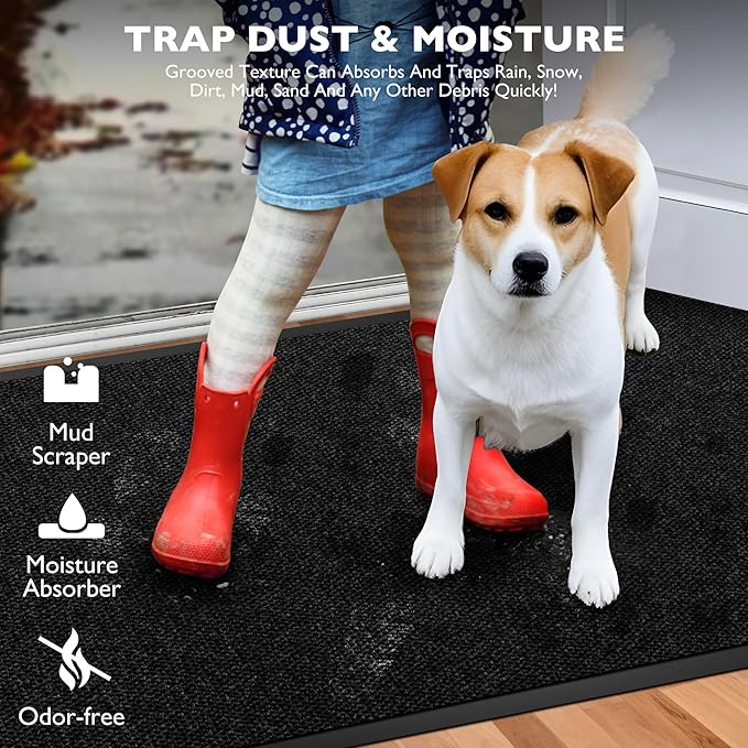 Custom Size Extra Large Front Door Mat, 2FT x 63FT Indoor Outdoor Entrance Commercial Floor Mat, Heavy Duty Dirt Trapper Doormat for Entryway Welcome Mat, Low Profile, Non-Slip, Waterproof