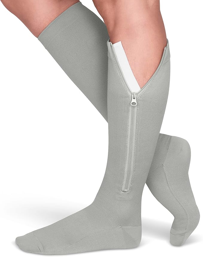 TheraMagic® Zipper Compression Socks for Men & Women, 20-30mmHg Closed Toe Graduated Zippered Compression Stocking
