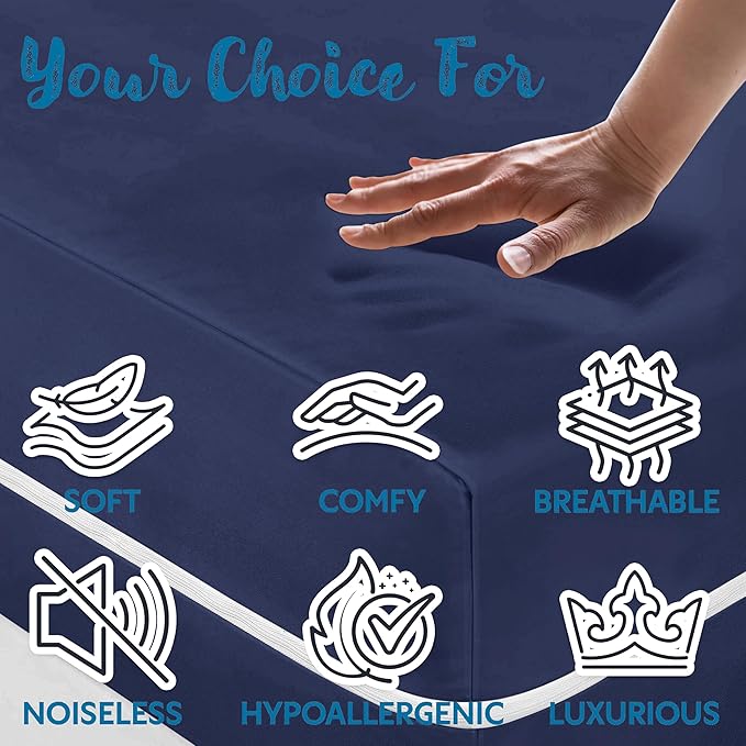Guardmax Jersey Knitted Sleeper Sofa Zippered Mattress Encasement - Waterproof & Bed Bug Proof Mattress Protector - Comfortable, Soft, and Noiseless Zippered Bedding - Dust Mite Proof (60 x 72 x 5)
