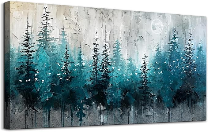MHARTK66 Framed Canvas Wall Art For Living Room Wall Decor For Office Bedroom Decorations Black And White Abstract Wall Painting Forest Tree Textured Pictures Home Decor Artworks Ready to Hang